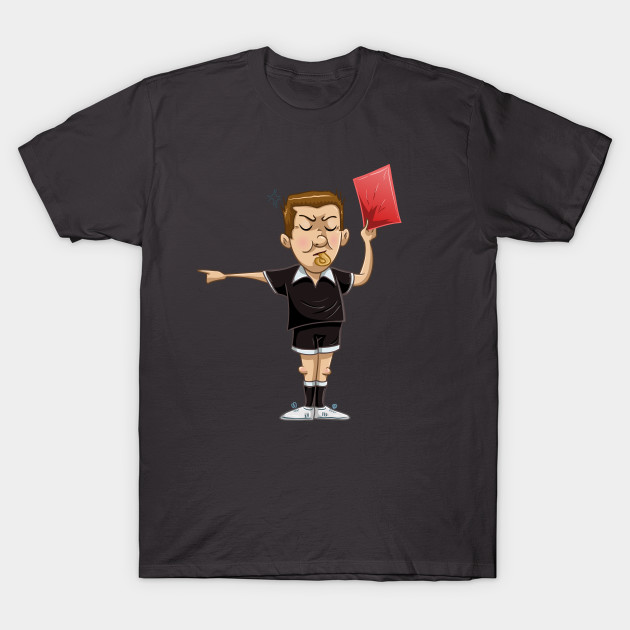 Soccer Referee Holds Red Card